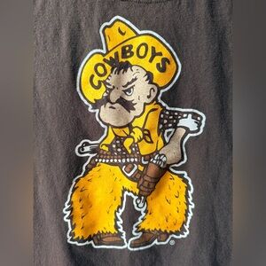 Wyoming Cowboys Youth Small Brown Graphic T-Shirt | Vintage Style Mascot Tee